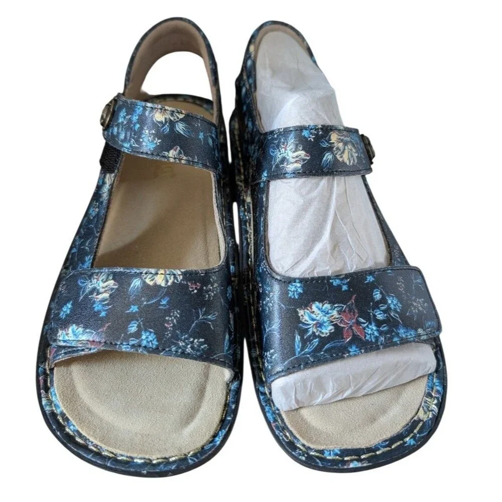 Alegria Women's Blue Floral Print Beckie Sandals New Size Women's 9 - Picture 4 of 7